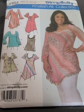 Simplicity Pattern 4164 Plus Size 26w-32wKhaliah Ali  Striped Lace Tunic Top
